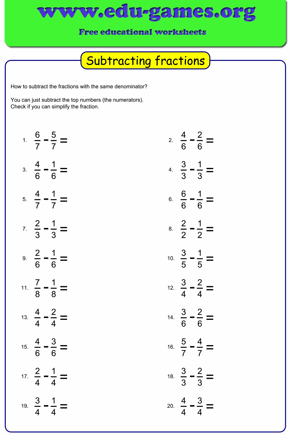 Subtracting fractions png