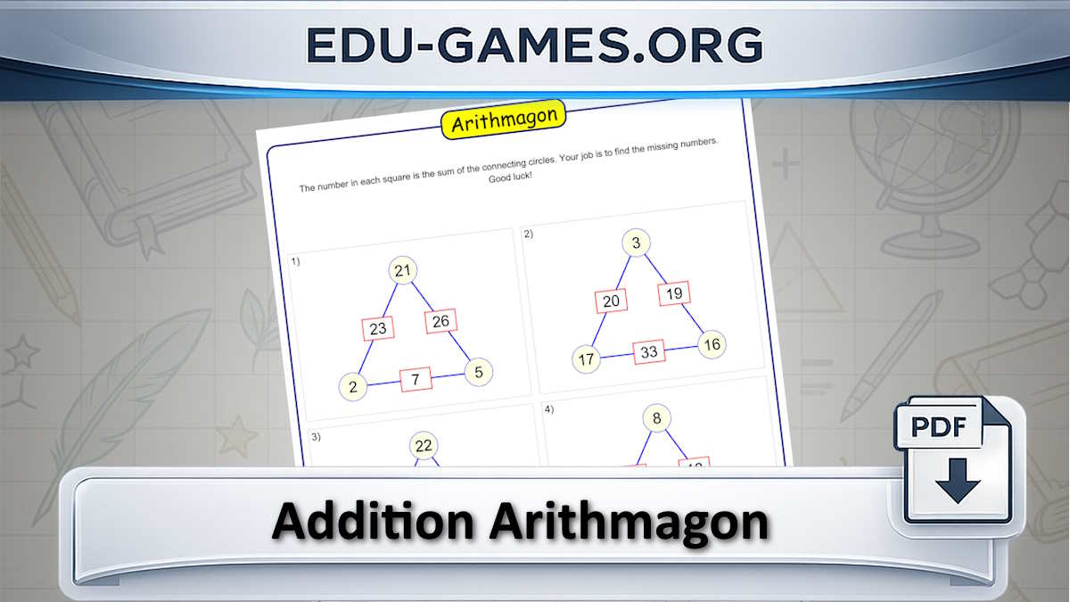 Free Arithmagon Generator (Addition) – Printable Worksheets for Grades 4–6