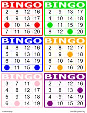 Create Addition Bingo cards for a small-group math game.