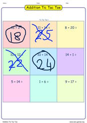 Addition Tic Tac Toe, a classic two-player strategy game with a mathematical twist.