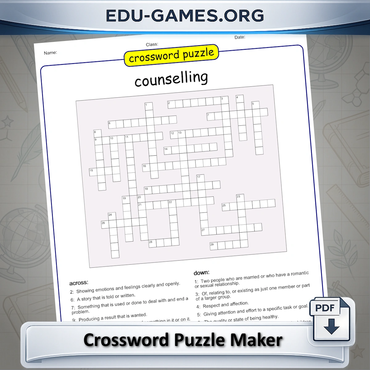 Free printable crossword maker with auto clue generator