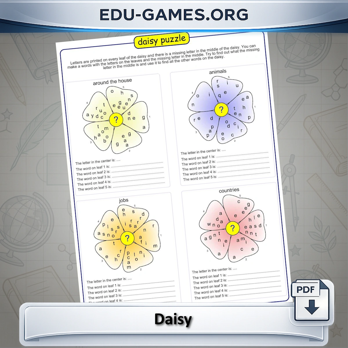 Free printable daisy puzzle maker