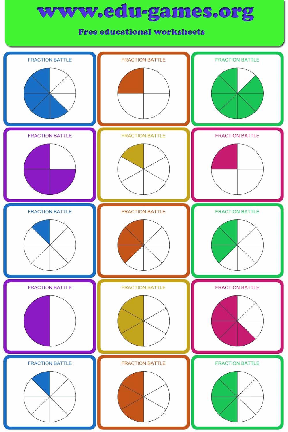 Fraction Battle | Comparing Fractions Card Game