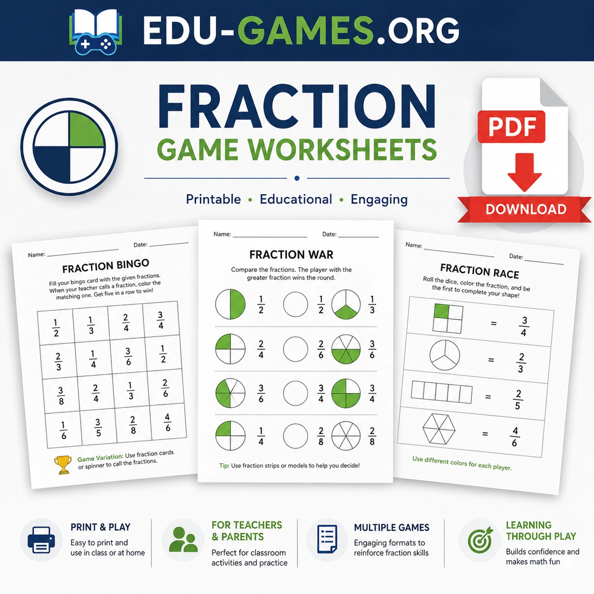 Free printable addition fraction maze game worksheets