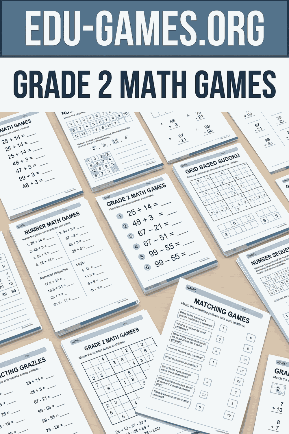 Free Printable Math Games for Grade 2 — Worksheets &amp; PDFs