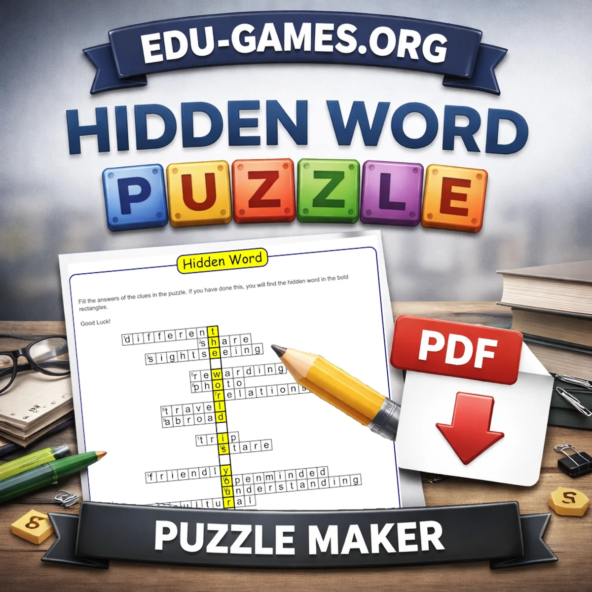 The web-application hidden word maker.