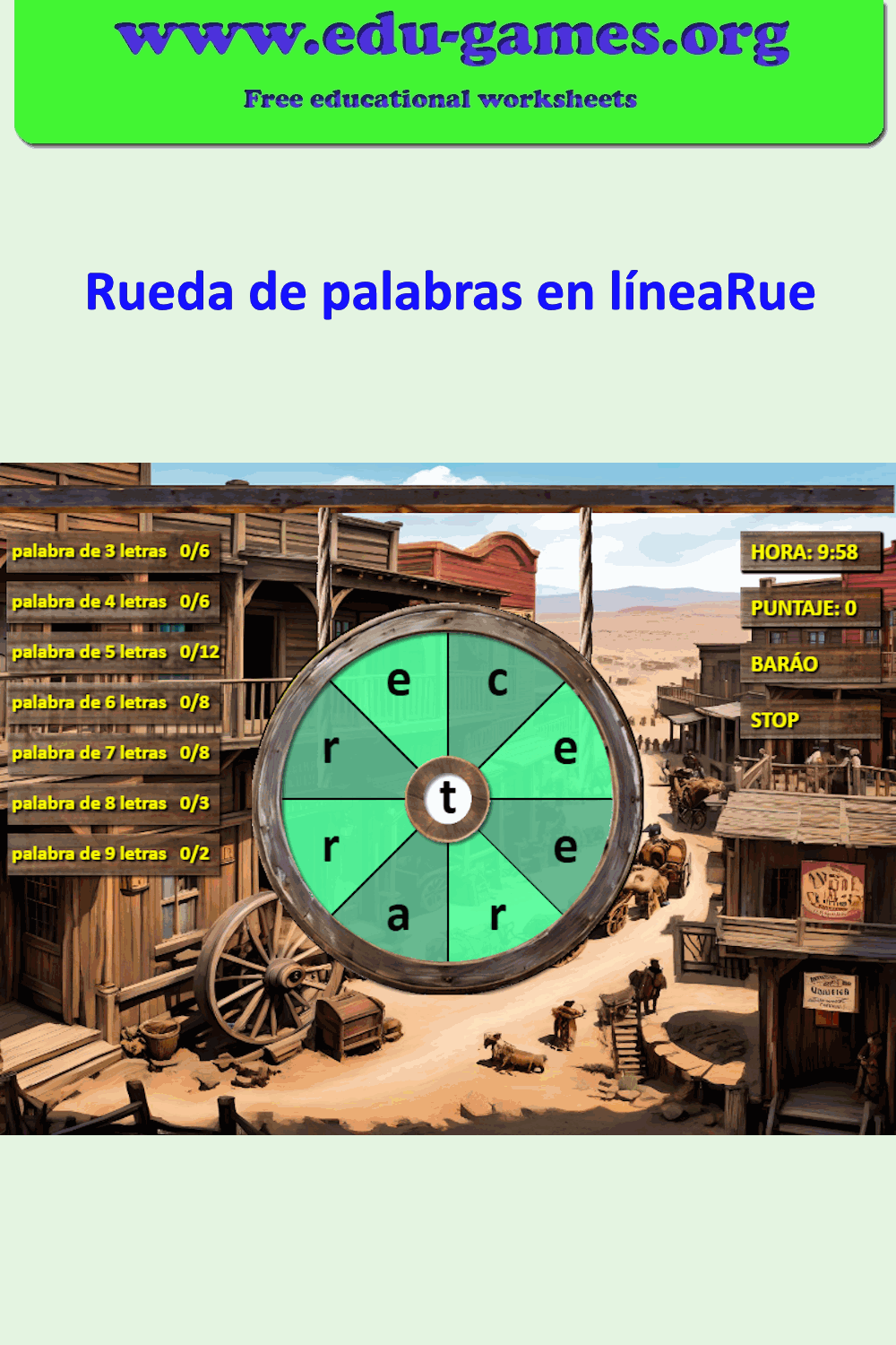 Jugar a la Rueda de Palabras Online | Juego de Palabras Gratis
