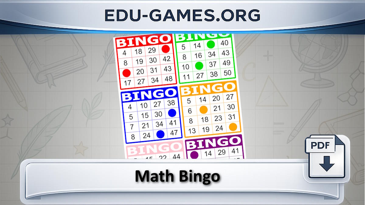 Free Math Bingo Card Generator | Custom Printable PDFs for Teachers