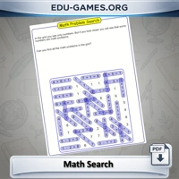 Free printable math search puzzle generator — arithmetic equations hidden in a number grid