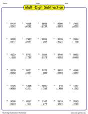 Logo for the game: Multi-Digit Subtraction