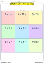 Multiplication Tic Tac Toe, a classic two-player strategy game with a mathematical twist.