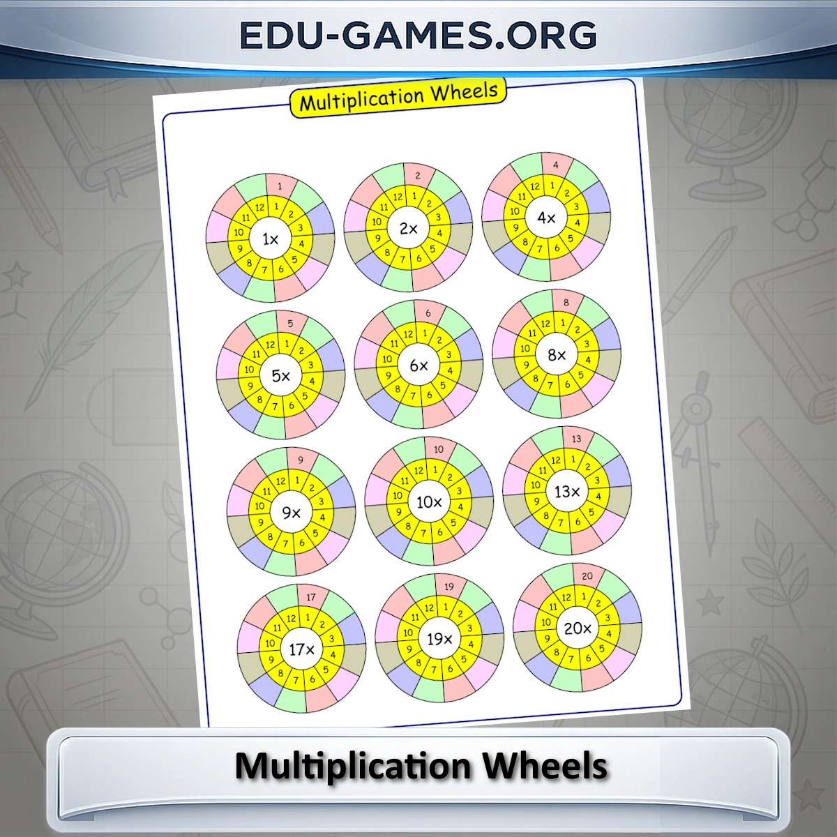 Free printable multiplication wheel worksheet generator