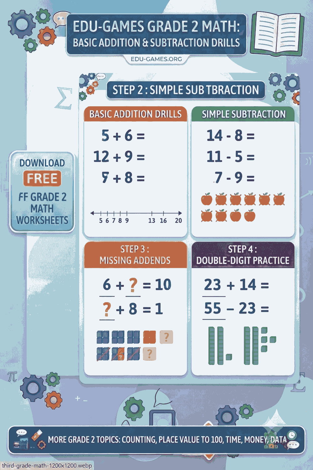Free Printable Second Grade Math Worksheets