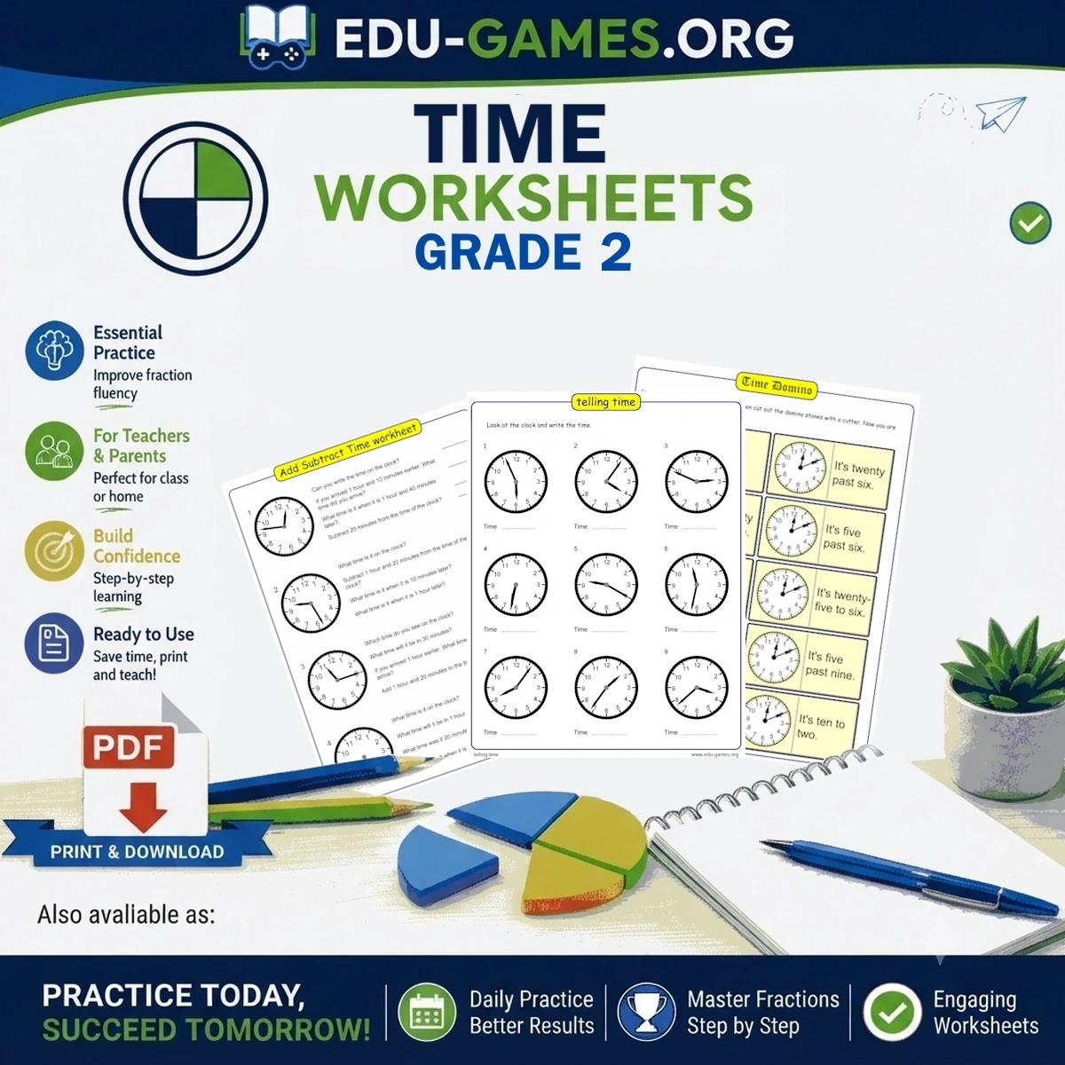 Free printable second grade time worksheets