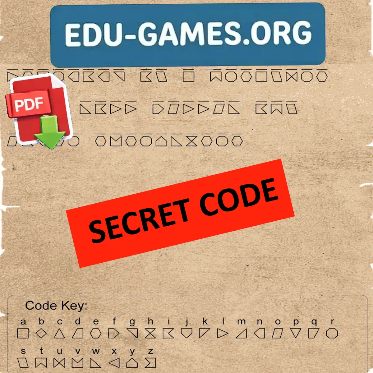 Preview of the secret code worksheet.