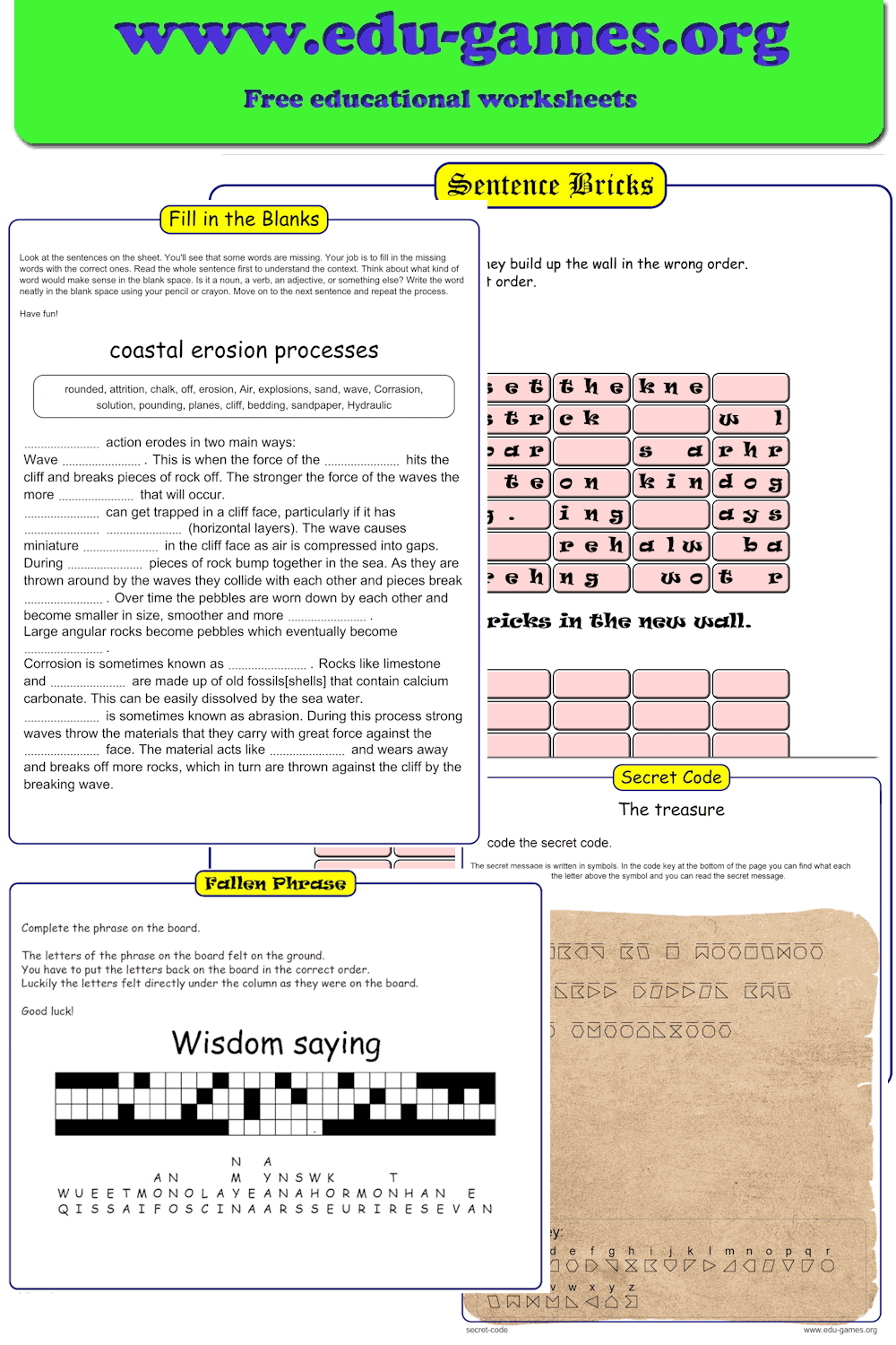 Free Sentence Game Generators for Kids | Edu-Games.org