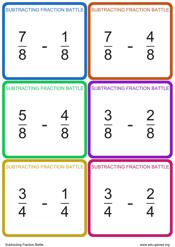 Logo for the game: Subtracting Fraction Battle