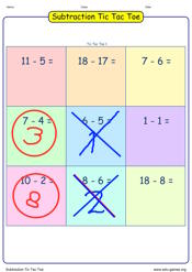Subtraction Tic Tac Toe, a classic two-player strategy game with a mathematical twist.