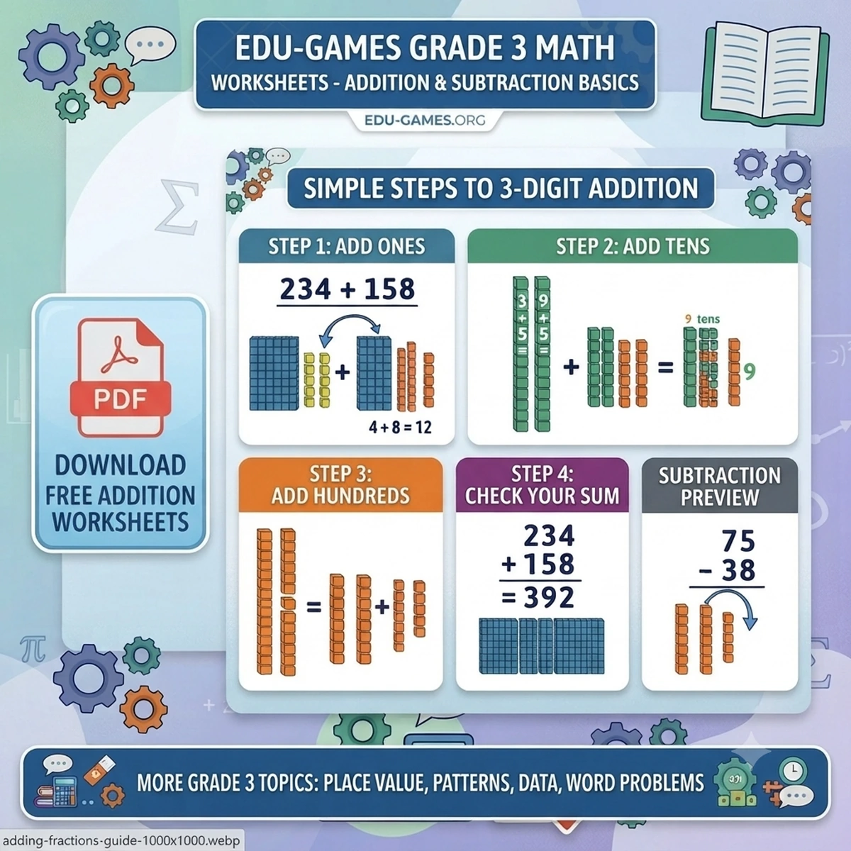 Free printable third grade math worksheets