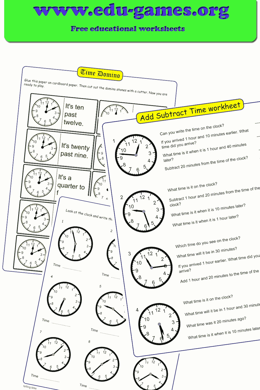 Free Printable Time Worksheets for Grade 3