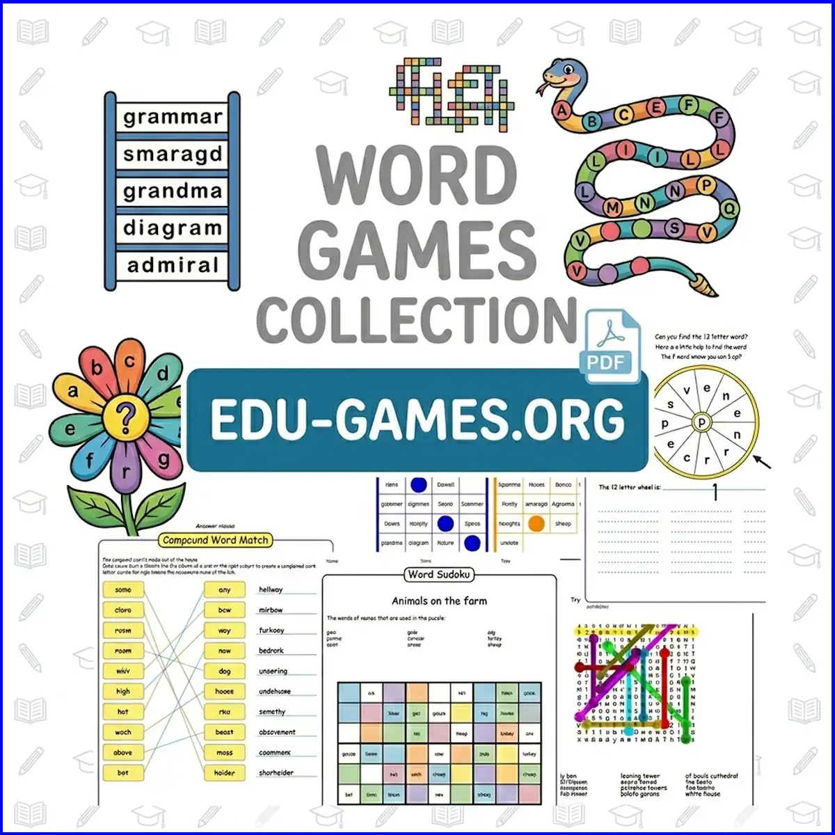 Free printable word games and word puzzles for kids — crosswords, word searches, scrambles and more