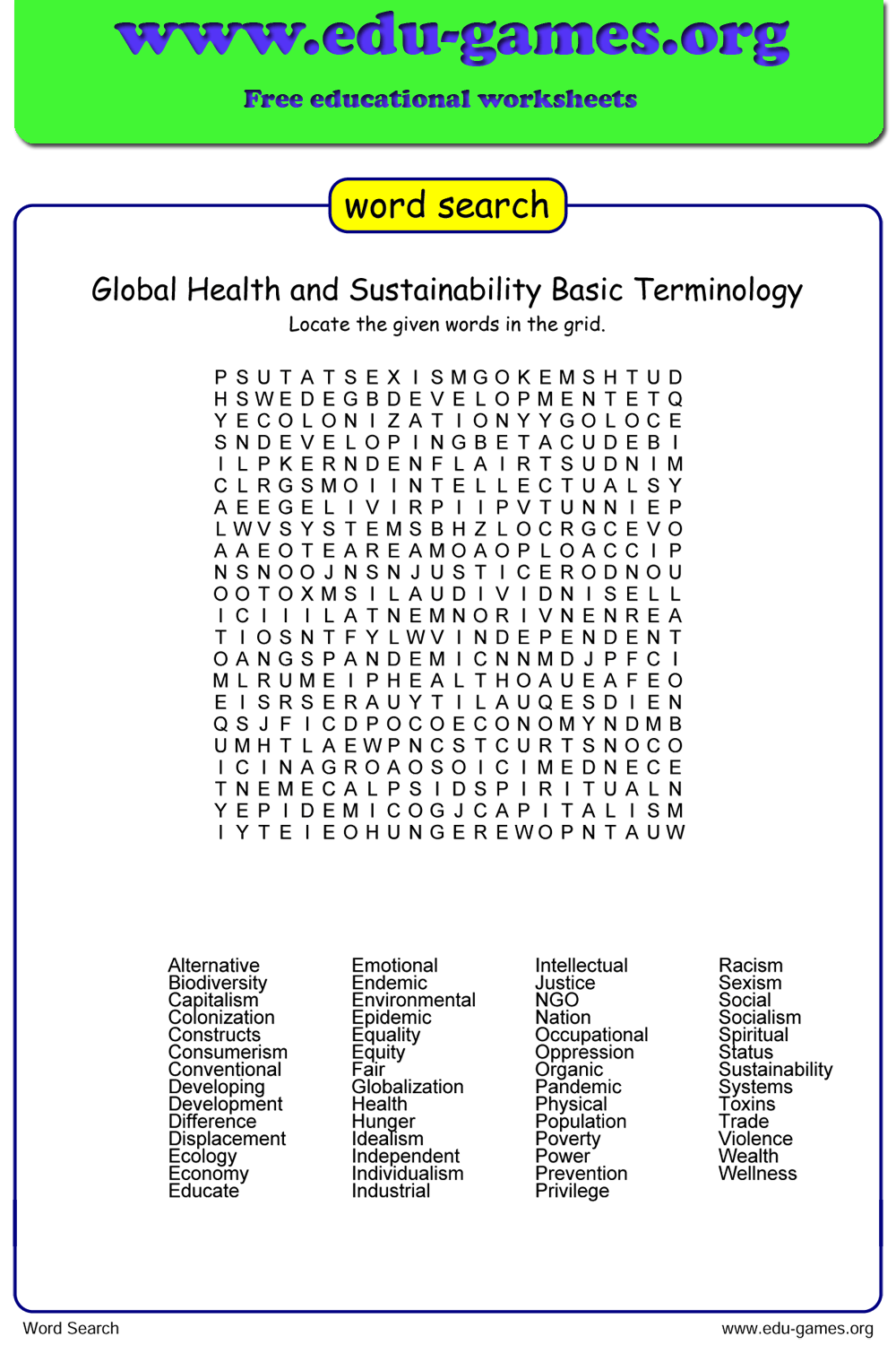 Word Search Maker – Create Free Word Searches Online | Edu-Games