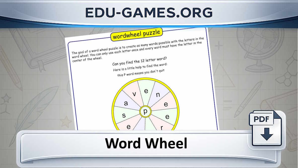 Free Word Wheel Puzzle Maker — Printable Worksheets with Answers