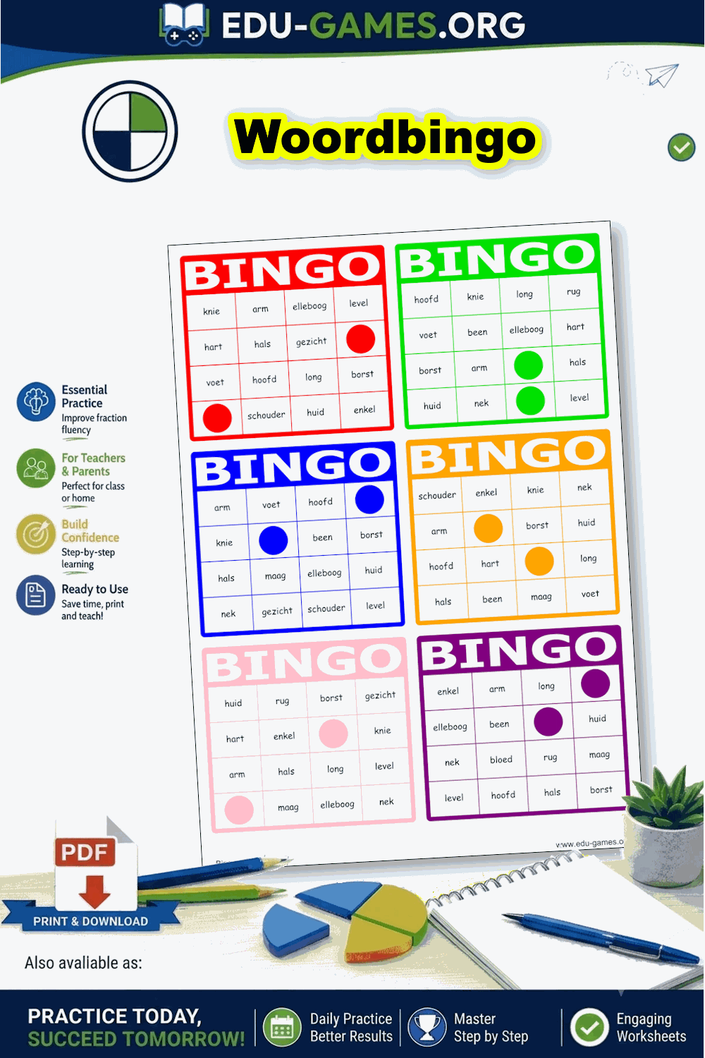 Woordbingo Maker | Gratis Werkbladen