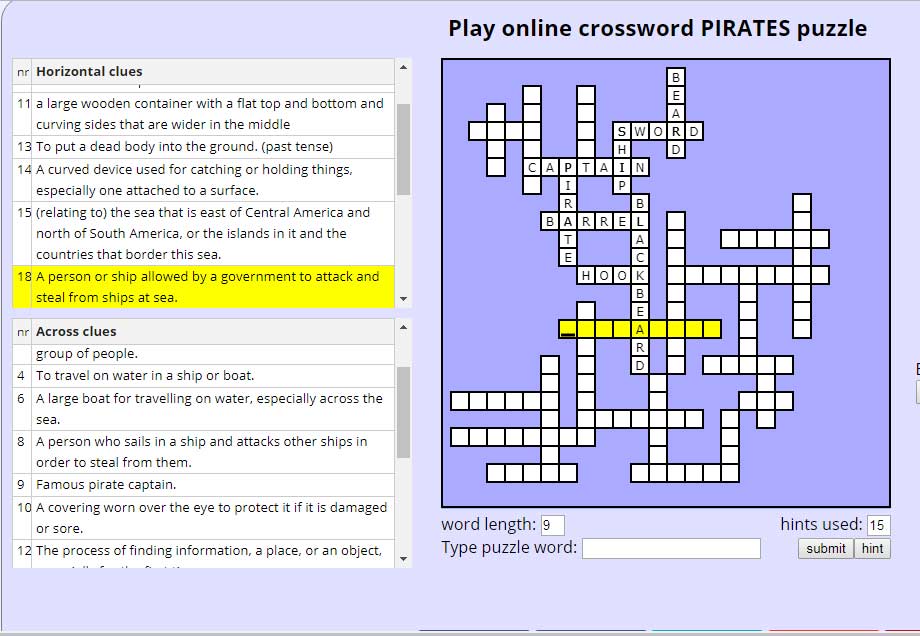 play crossword puzzles online free online games